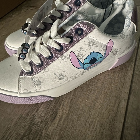 Disney White and Purple Stitch Sneakers - Picture 2 of 3